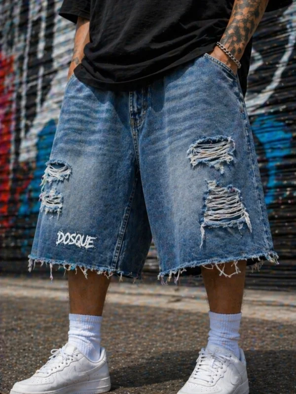 Pantalón corto oversized color azul